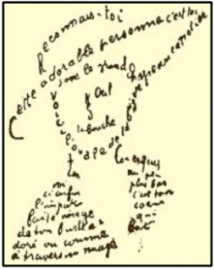 Arte Casellas. Caligrama de Apollinaire