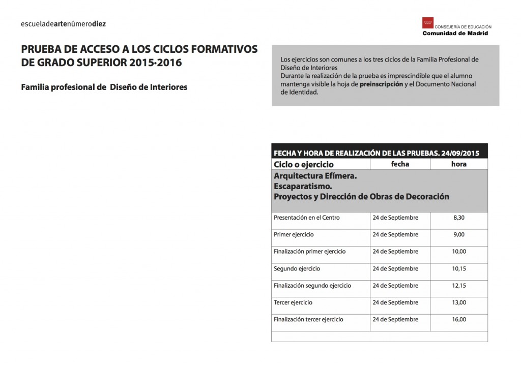 Arte Casellas. Arte 10 2015 2. Pruebas de acceso